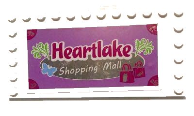 LEGO part Tile, Modified 6 x 12 with Studs on Edges with 'Heartlake Shopping Mall' Pattern (Sticker) - Set 41058 (6178pb017)