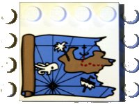 LEGO part Tile, Modified 4 x 4 with Studs on Edge with Ocean Pirate Treasure Map Left-Half Pattern 6179px4