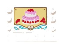 LEGO part Tile, Modified 4 x 6 with Studs on Edges with Cake with Strawberries Pattern (Sticker) - Set 41006 6180pb097