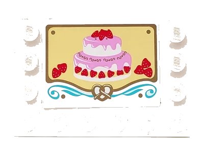 LEGO onderdeel Tile, Modified 4 x 6 with Studs on Edges with Cake with Strawberries Pattern (Sticker) - Set 41006 (6180pb097)