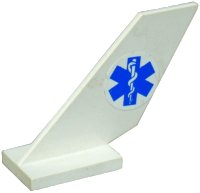 LEGO part Tail Shuttle with EMT Star of Life (White Snake) Pattern on Both Sides (Stickers) - Set 7903 6239pb031