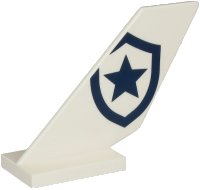 LEGO part Tail Shuttle with Partial Dark Blue Police Star Badge Logo Pattern on Both Sides 6239pb092