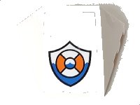 LEGO part Wedge 4 x 3 Triple Curved No Studs with Coast Guard Logo Pattern (Sticker) - Set 60166 64225pb022
