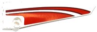 LEGO part Technic, Panel Fairing # 6 Long Smooth, Side B with Red Curved Stripes Pattern (Sticker) - Set 42040 64393pb020