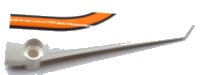 LEGO part Technic, Panel Fairing # 6 Long Smooth, Side B with Dark Bluish Gray and Orange Stripes Pattern (Sticker) - Set 42052 64393pb061