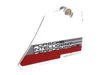 LEGO part Technic, Panel Fairing #14 Large Short Smooth, Side B with Porsche Intelligent Performance Logo and Red Stripe Pattern (Sticker) - Set 42096 64680pb022