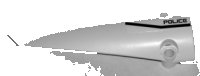 LEGO part Technic, Panel Fairing # 5 Long Smooth, Side A with Black Line and 'POLICE' Pattern (Sticker) - Set 5981 64681pb001