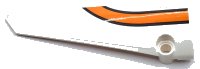 LEGO part Technic, Panel Fairing # 5 Long Smooth, Side A with Dark Bluish Gray and Orange Stripes Pattern (Sticker) - Set 42052 64681pb061