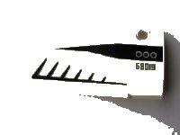 LEGO part Technic, Panel Fairing #18 Large Smooth, Side B with Black '68019' ('61089') and Three Circles Wing Pattern (Sticker) - Set 5983 64682pb002