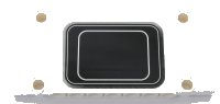 LEGO part Technic, Panel Plate 5 x 11 x 1 with Black Rectangle with Rounded Corners and 2 Silver Stripes Pattern (Sticker) - Set 42043 64782pb027