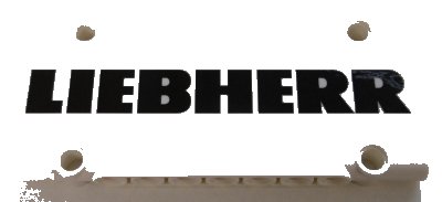 LEGO part Technic, Panel Plate 5 x 11 x 1 with Black 'LIEBHERR' Pattern (Sticker) - Set 42100 (64782pb050)
