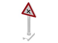 LEGO part Road Sign Triangle with Dangerous Intersection Pattern 649pb12