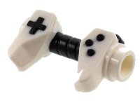 LEGO part Minifigure, Utensil Game Controller, Holes on Sides for Bar with Black Buttons and Center Handle Pattern 65080pb02