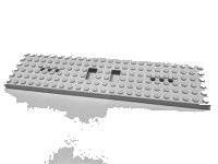 Train Base 6 x 24 with 3 Round Holes Each End in weiß, LEGO Teilenummer 6584a