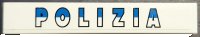 LEGO part Tile 1 x 6 with Blue and White 'POLIZIA' Pattern (Sticker) - Set 8214 6636pb304