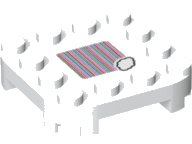 LEGO part Plate, Modified 4 x 4 with Rounded Corners and 4 Feet with Super Mario Scanner Code Cloud Pattern (Sticker) - Set 71360 (66792pb001)
