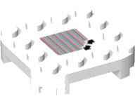 LEGO part Plate, Modified 4 x 4 with Rounded Corners and 4 Feet with Super Mario Scanner Code Double Arrows Pattern (Sticker) - Set 71376 66792pb002