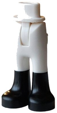 LEGO part Mini Doll Hips and Trousers with Back Pockets with Molded Black Lower Legs / Boots Pattern - Thin Hinge 67072c00pb005