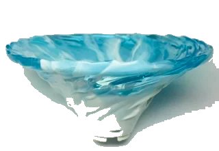 LEGO part Tornado Spiral Wide with Marbled Trans-Light Blue Top Pattern (69784pb04)