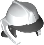 LEGO part Minifigure, Headgear Fire Helmet with Molded Black Visor and Neck Protection Pattern 69971pb01