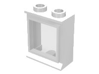 LEGO part Window 1 x 2 x 2 with Fixed Trans-Clear Glass 7026c01