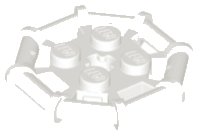 LEGO part Plate, Modified 2 x 2 with Bar Frame Octagonal, Reinforced, Completely Round Studs 75937