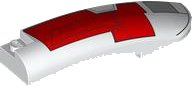 LEGO part Wedge 10 x 2 x 2 Right with SW The Crimson Firehawk Red and Light Bluish Gray Hull Plates with Black Outlines Pattern 77182pb02