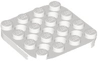 LEGO part Plate 4 x 4 with Rounded Corners, Pin Holes between Studs 7864