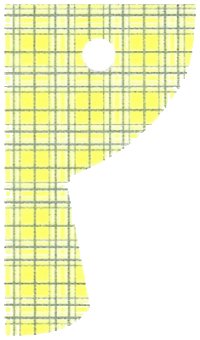 LEGO part Cloth Curtain Right with Bright Light Yellow and Sand Blue Plaid Pattern - Traditional Starched Fabric 79417