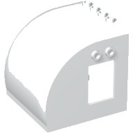 LEGO part Vehicle, Caravan Roof 6 x 6 x 5 Half with 4 Studs on Top and 2 Studs and Window on Both Sides 84205