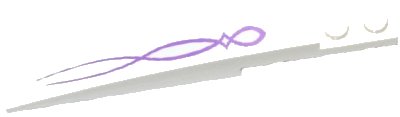 LEGO onderdeel Slope, Curved 10 x 1 with Medium Lavender Swirls Pattern (Sticker) - Set 41077 (85970pb010)
