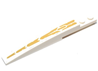 LEGO part Slope, Curved 10 x 1 with Gold Damaged Tapered Chevrons Pattern (Sticker) - Set 70676 (85970pb035)