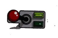 LEGO part Slope 30 1 x 2 x 2/3 with Joystick and 2 Buttons Pattern Model Right Side (Sticker) - Set 8864 85984pb040R