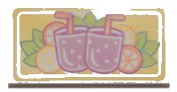 LEGO part Tile 2 x 4 with Magenta Drinks with Straws and Citrus Fruits on Yellow Background Pattern 87079pb0399