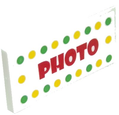 LEGO part Tile 2 x 4 with 'PHOTO' Pattern (Sticker) - Set 10261 (87079pb0488)