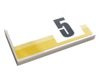 LEGO part Tile 2 x 4 with Yellow Stripes and Black Number 5 Pattern Model Right Side (Sticker) - Set 76897 87079pb0835R