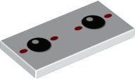 LEGO part Tile 2 x 4 with Black Eyes and 4 Red Ovals Pattern 87079pb1074