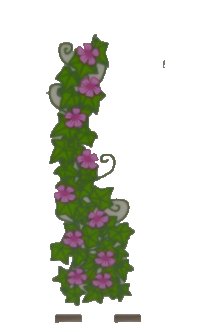 LEGO part Panel 3 x 3 x 6 Corner Wall without Bottom Indentations with Ivy Trunks with 10 Magenta Flowers Pattern 1 (Sticker) - Set 41055 87421pb042L