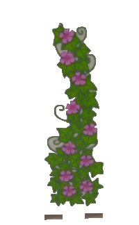 LEGO part Panel 3 x 3 x 6 Corner Wall without Bottom Indentations with Ivy Trunks with 10 Magenta Flowers Pattern 2 (Sticker) - Set 41055 87421pb042R