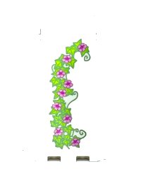 LEGO part Panel 3 x 3 x 6 Corner Wall without Bottom Indentations with Ivy Trunks with 9 Magenta Flowers Pattern 2 (Sticker) - Set 41055 87421pb043R