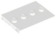 LEGO part Plate Special 3 x 4 with 1 x 4 Center Studs [Plain] 88646