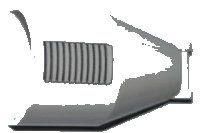 LEGO part Windscreen 6 x 4 x 2 Round with Bar Handle with Vent Pattern (Sticker) - Set 3367 92279pb001