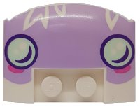 LEGO part Wedge 3 x 4 x 2/3 Triple Curved with Smiling Face Headlights Pattern 93604pb004