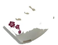LEGO onderdeel Wedge 3 x 4 x 2/3 Triple Curved with 3 Magenta Flowers Pattern (Sticker) - Set 41091 93604pb007