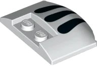 LEGO part Wedge 3 x 4 x 2/3 Triple Curved with Three Black Lines Comma Claw Pattern 93604pb009