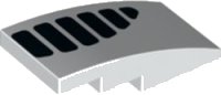 LEGO part Slope, Curved 4 x 2 with Black Air Vent Grille Pattern Model Left Side 93606pb142L