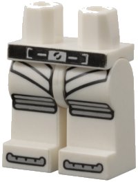 LEGO part Hips and Legs with Black and Silver Belt and Silver Panels Pattern 970c00pb0060