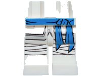 LEGO part Hips and Legs with Dark Azure Sash and Leg Wrappings Pattern 970c00pb0983