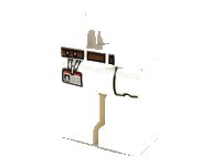 LEGO part Hips and Legs with Dark Brown Belt, Pocket and ID Badge Pattern 970c00pb0992