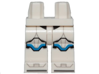 LEGO part Hips and Legs with SW Clone Trooper Armor and Blue Markings Pattern (970c00pb1115)